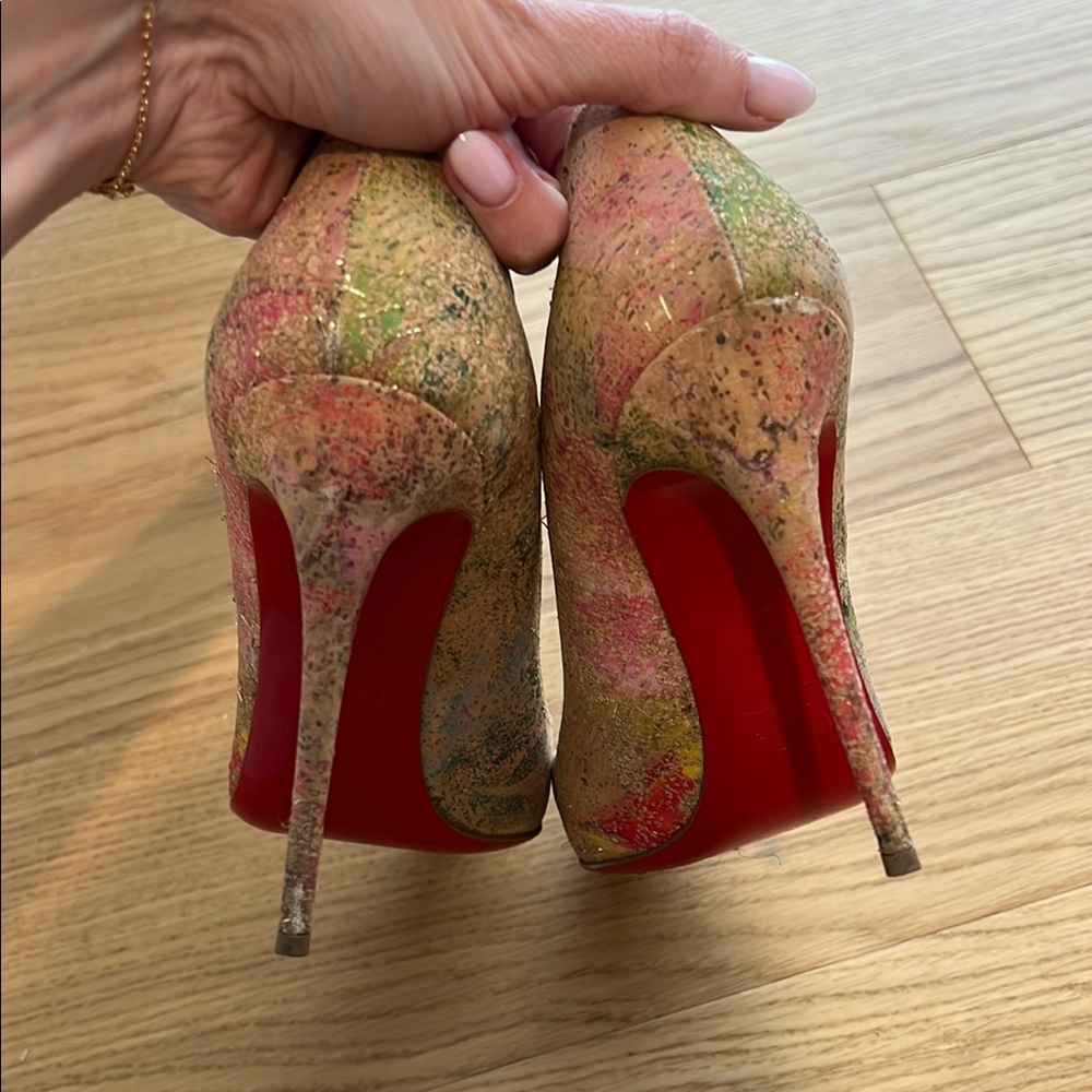 Christian Louboutin Cork Bloom Pigalle size 38 - Picture 2 of 8